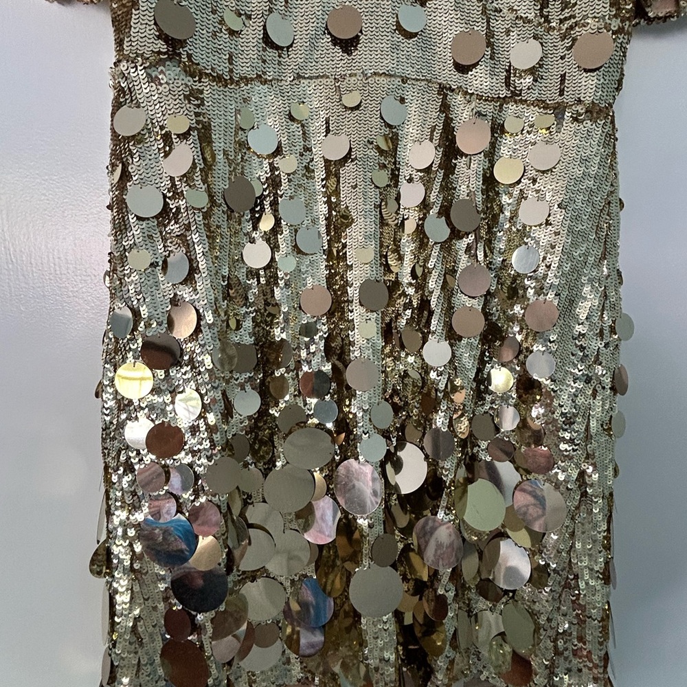 NWOT Boston Proper Size 8 Gold Sequin Women's Dress - Picture 6 of 9